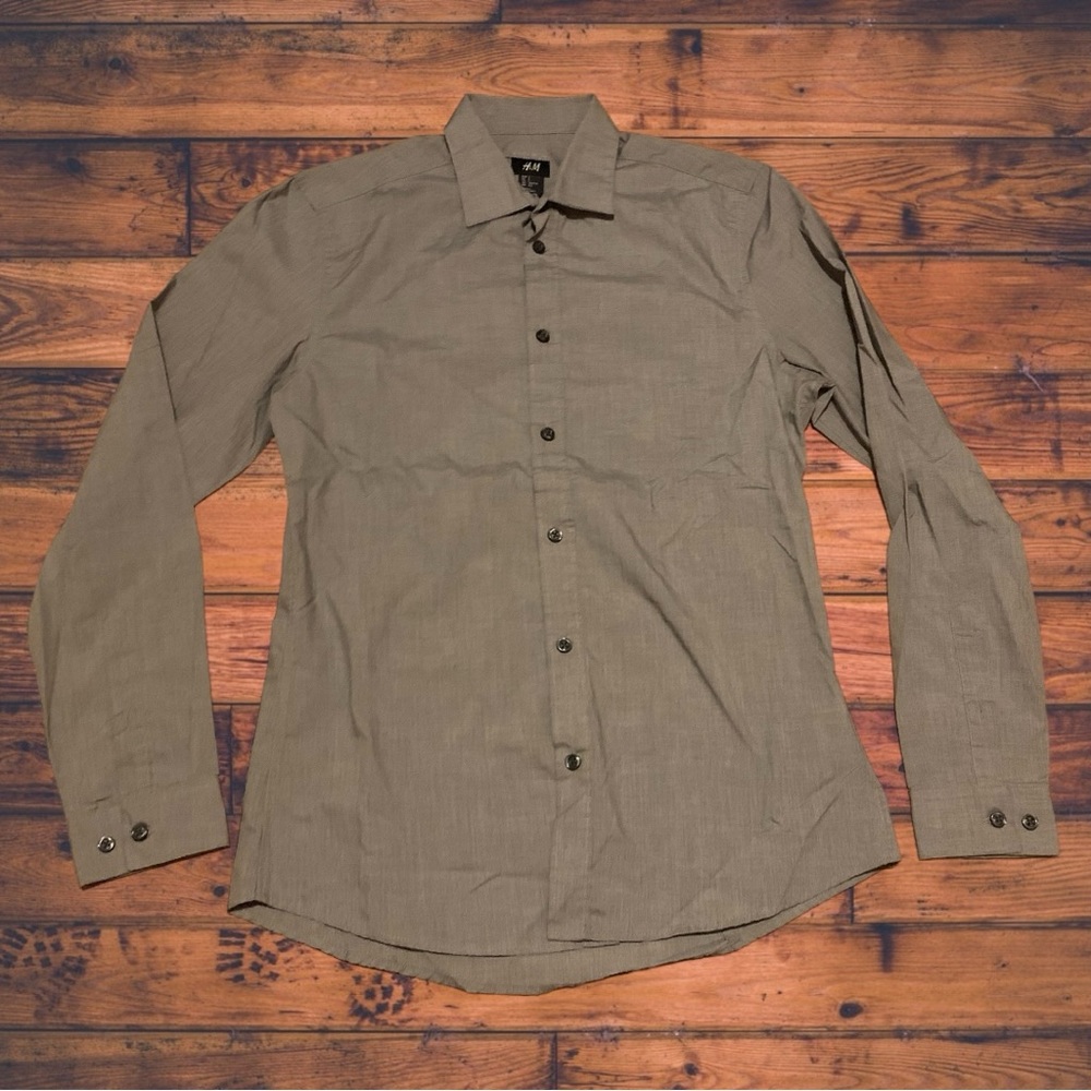 H&M Formal Dress Button Up Down Shirt Wedding Funeral Graduation Casual